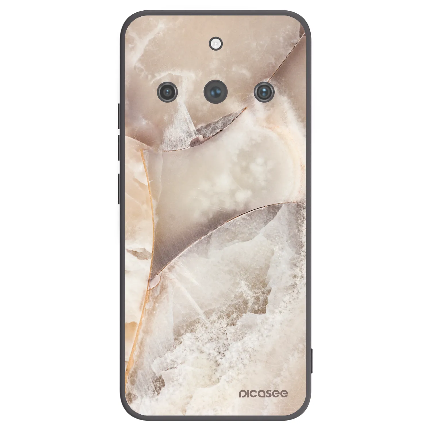 Picasee fekete szilikon tok az alábbi mobiltelefonokra Realme 11 Pro+ - Cream marble