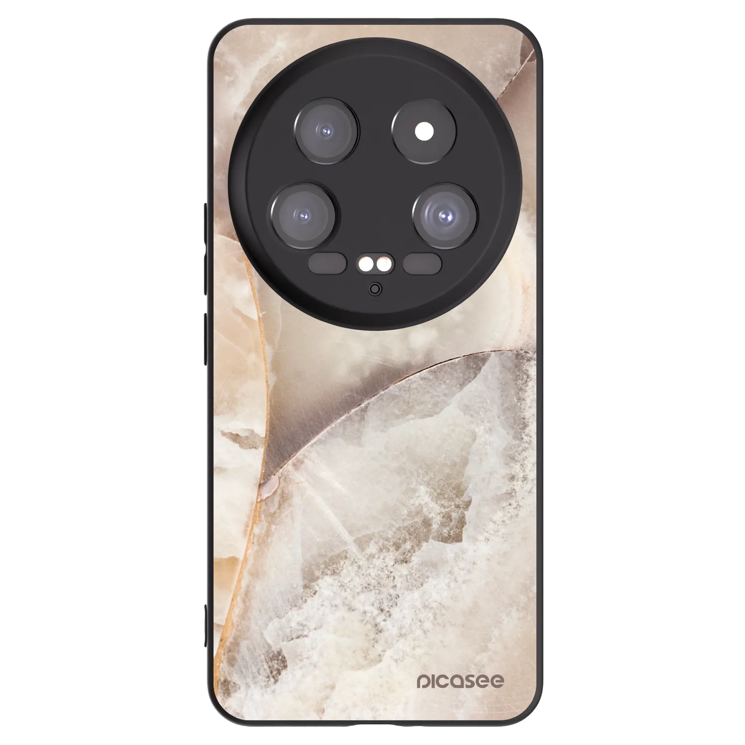 Picasee fekete szilikon tok az alábbi mobiltelefonokra Xiaomi 14 Ultra - Cream marble