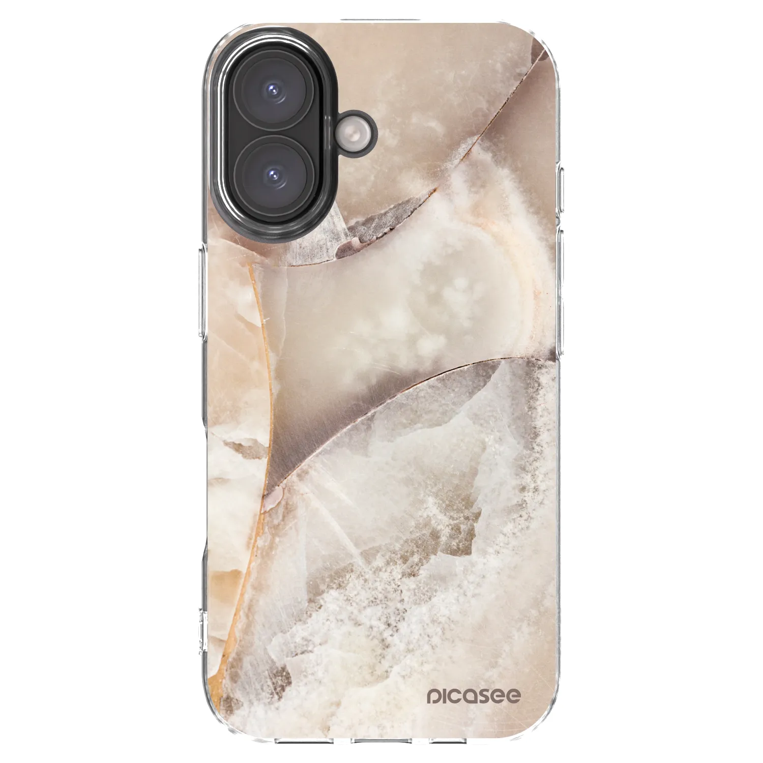 Picasee átlátszó szilikon tok az alábbi mobiltelefonokra Apple iPhone 16 - Cream marble