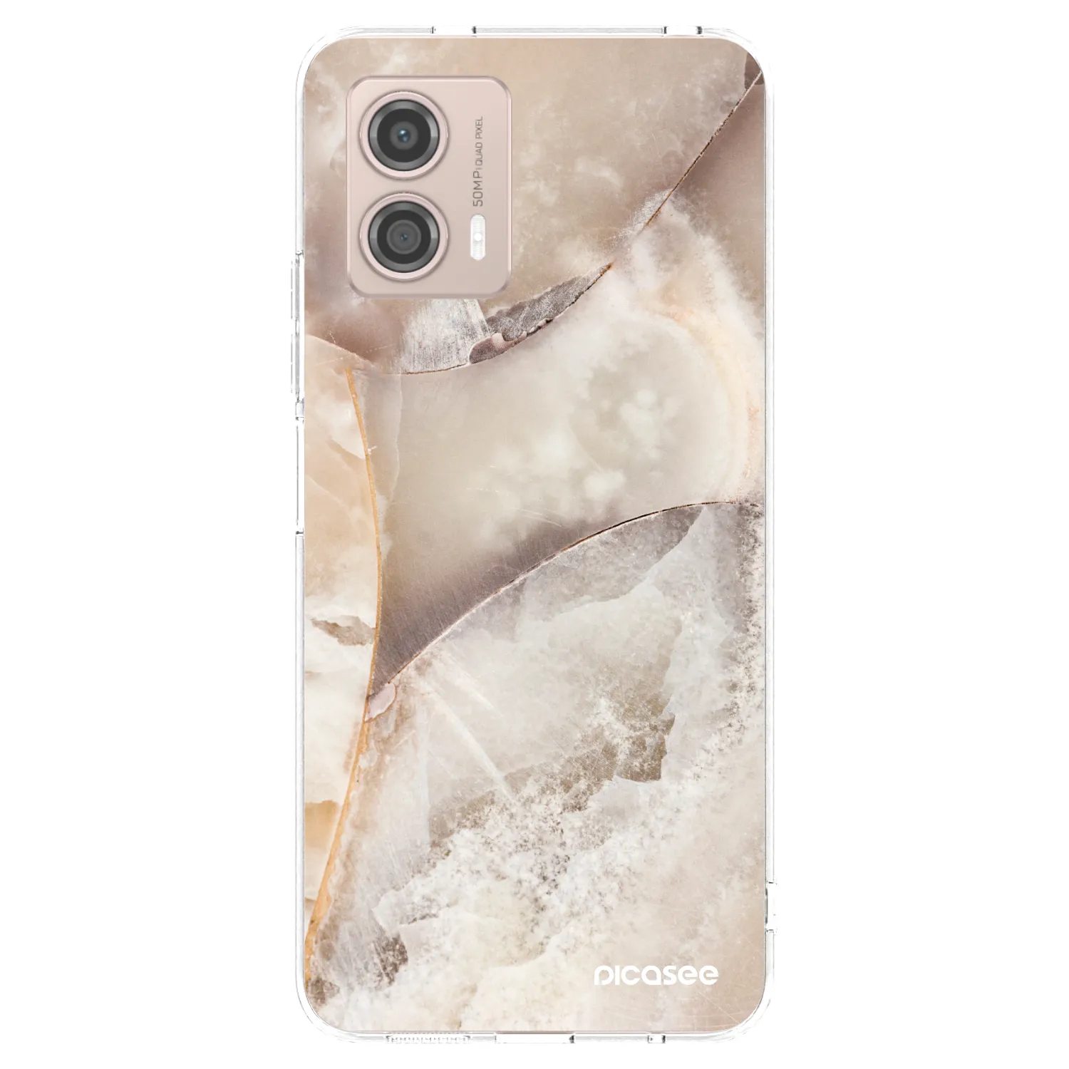 Picasee átlátszó szilikon tok az alábbi mobiltelefonokra Motorola Moto G53 5G - Cream marble