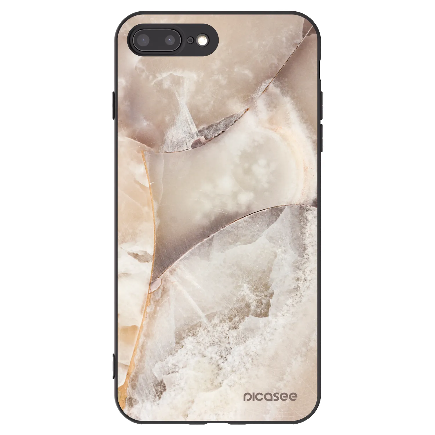 Picasee fekete szilikon tok az alábbi mobiltelefonokra Apple iPhone 7 Plus - Cream marble