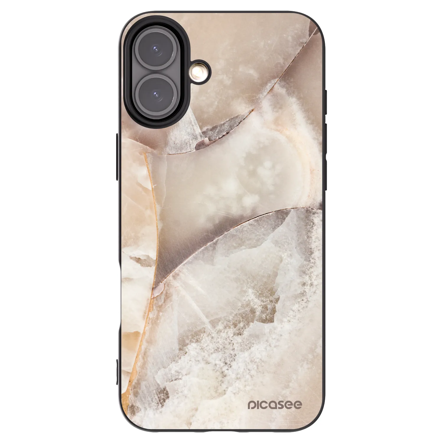 Picasee fekete szilikon tok az alábbi mobiltelefonokra Apple iPhone 16 Plus - Cream marble