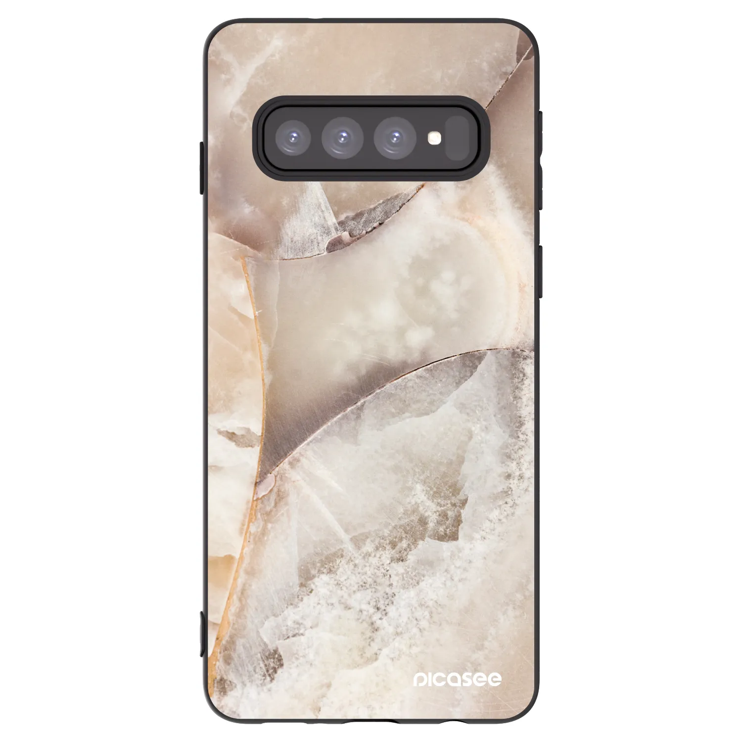 Picasee fekete szilikon tok az alábbi mobiltelefonokra Samsung Galaxy S10 G973 - Cream marble
