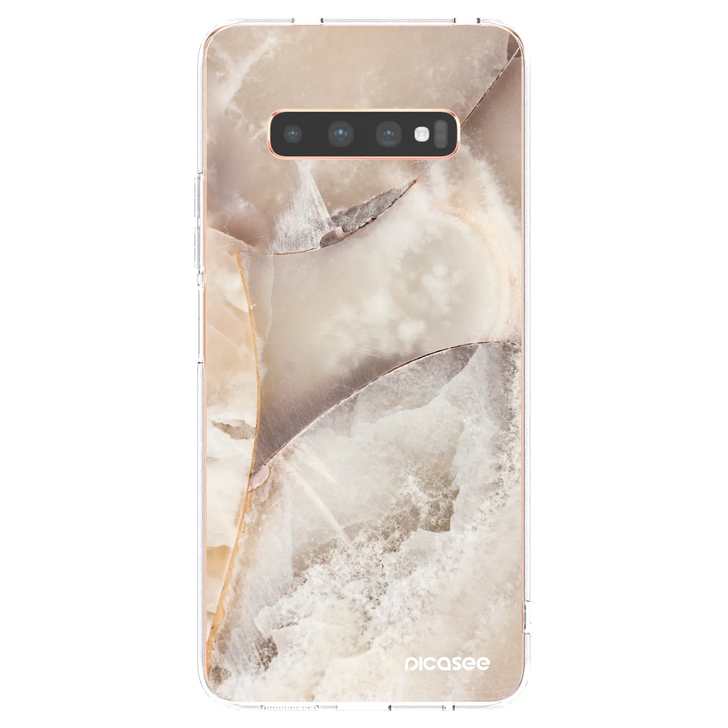 Picasee átlátszó szilikon tok az alábbi mobiltelefonokra Samsung Galaxy S10 Plus G975 - Cream marble