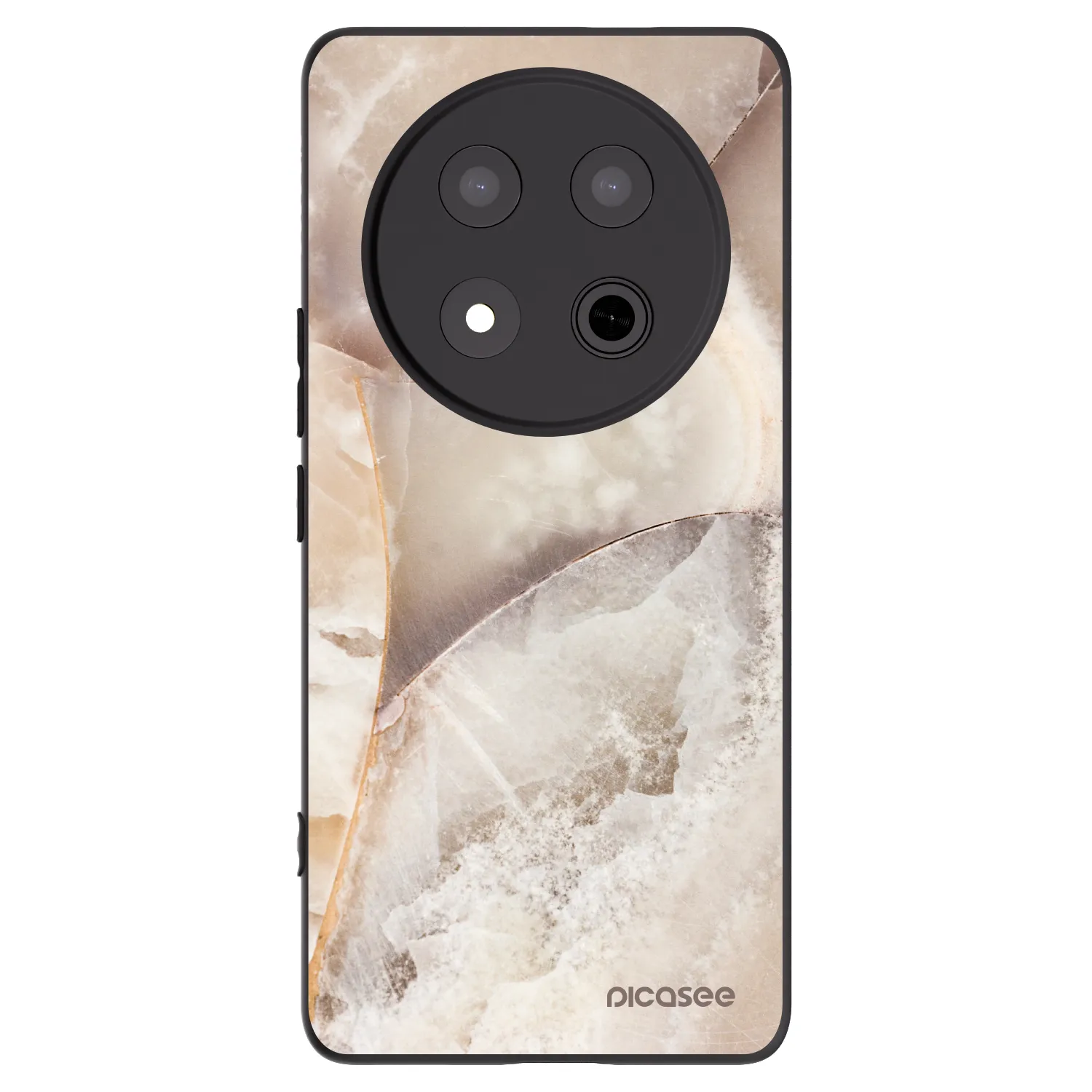 Picasee fekete szilikon tok az alábbi mobiltelefonokra Honor Magic7 Lite 5G - Cream marble