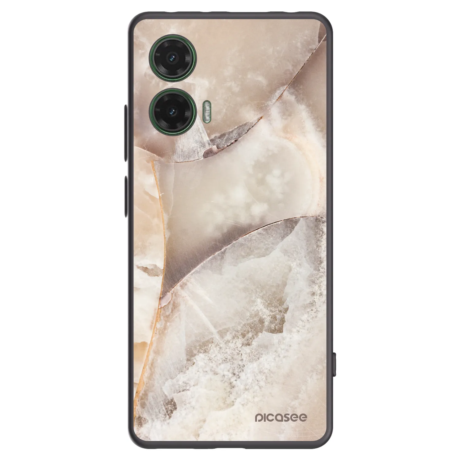 Picasee fekete szilikon tok az alábbi mobiltelefonokra Motorola Moto G35 5G - Cream marble