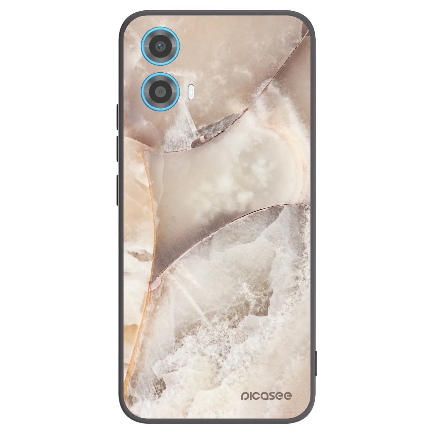 Picasee fekete szilikon tok az alábbi mobiltelefonokra Motorola Moto G34 5G - Cream marble