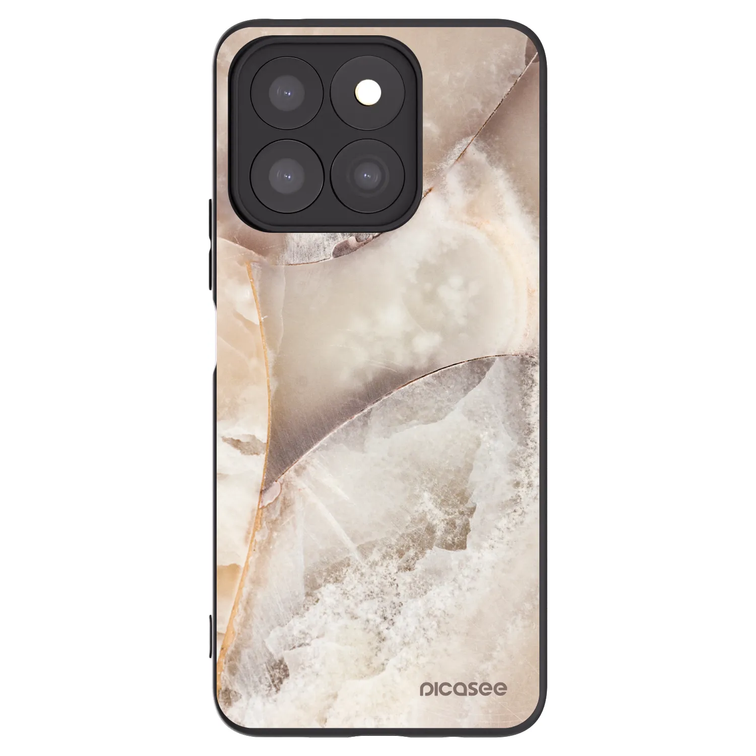 Picasee fekete szilikon tok az alábbi mobiltelefonokra Honor X8c - Cream marble