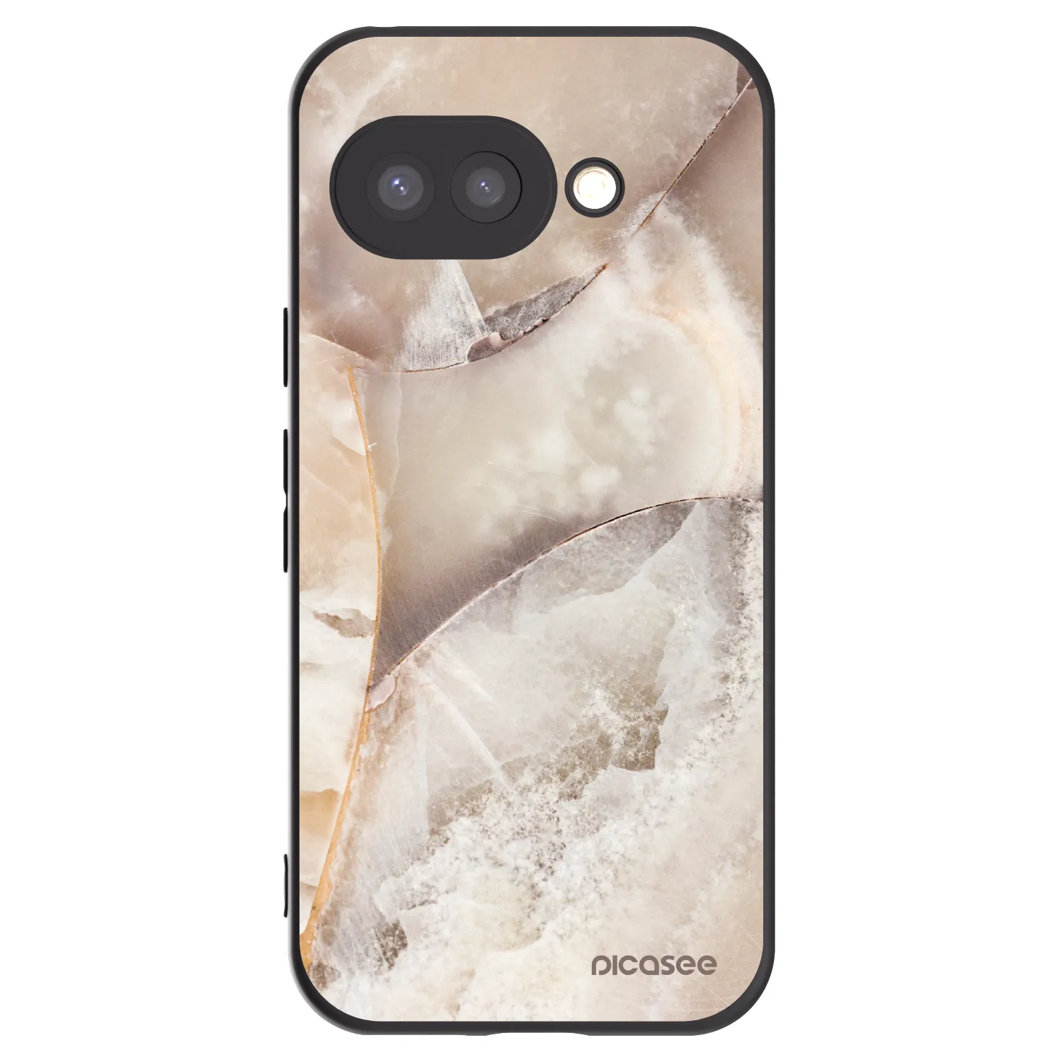 Picasee fekete szilikon tok az alábbi mobiltelefonokra Google Pixel 9a - Cream marble
