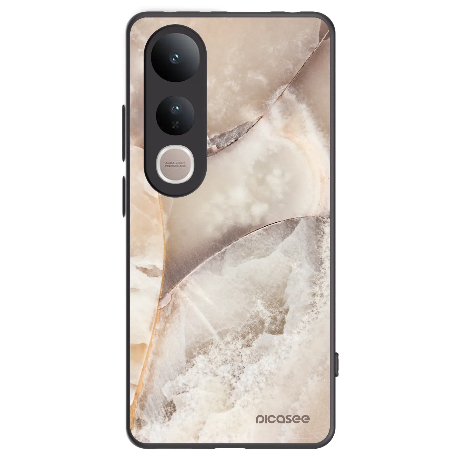 Picasee fekete szilikon tok az alábbi mobiltelefonokra Vivo V50 Lite 5G - Cream marble