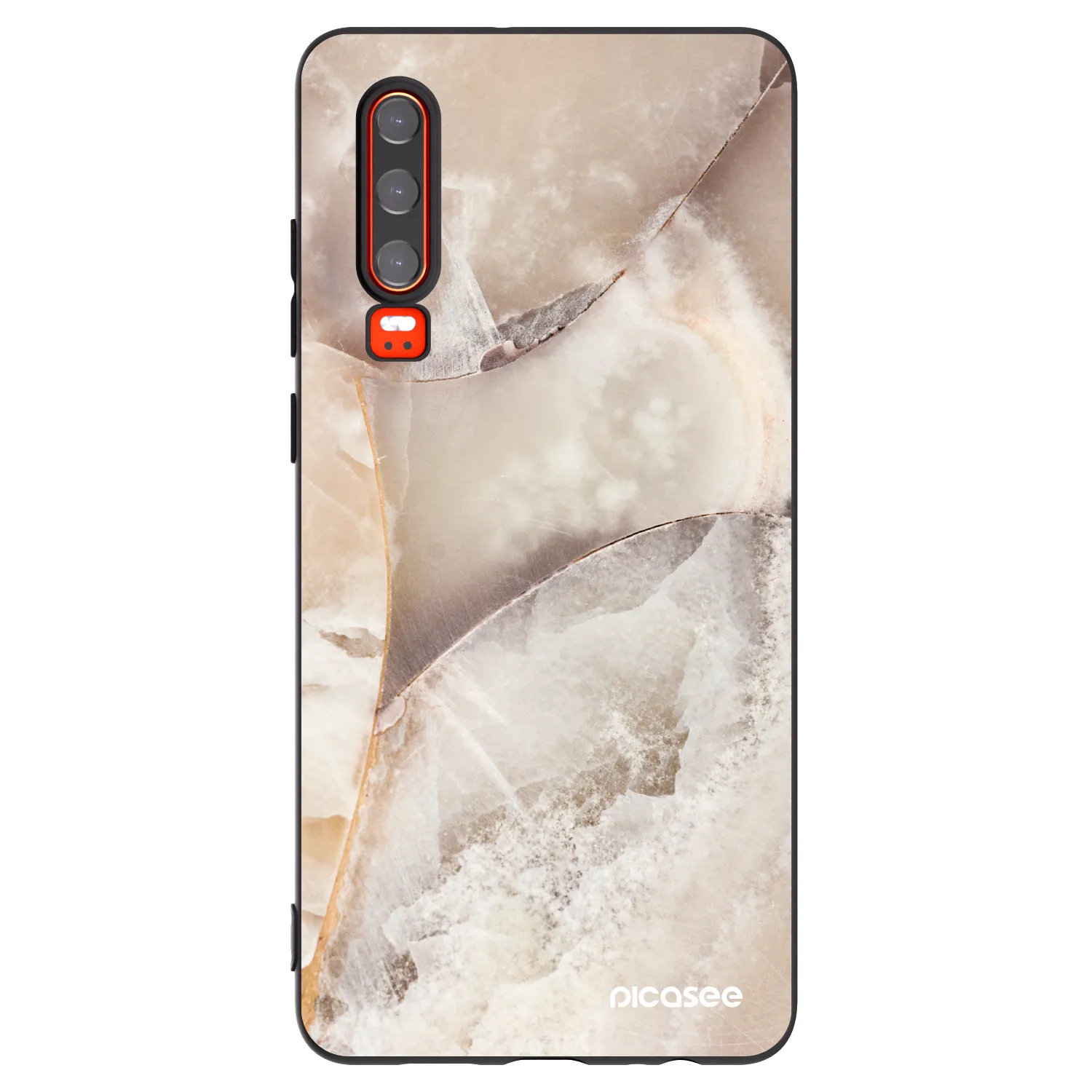 Picasee fekete szilikon tok az alábbi mobiltelefonokra Huawei P30 - Cream marble