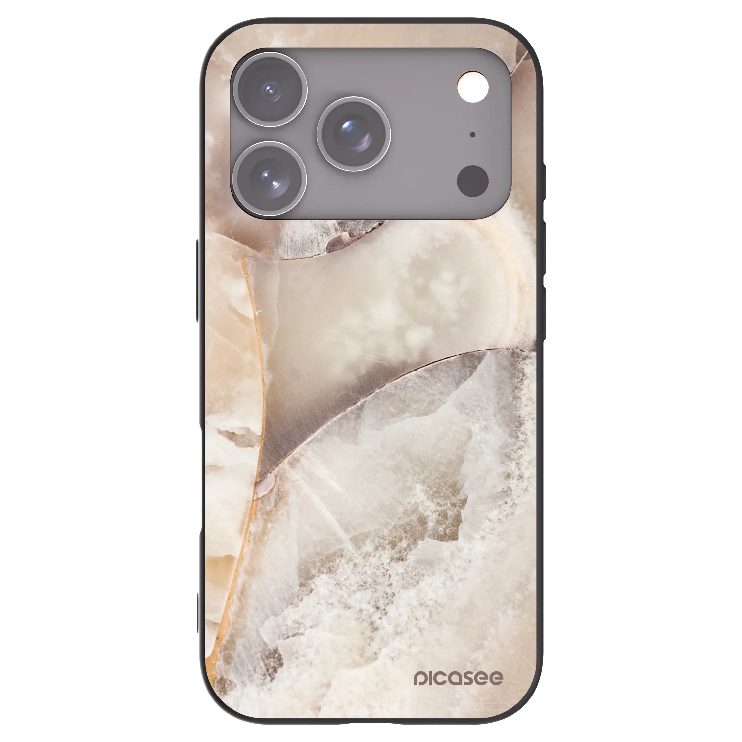 Picasee fekete szilikon tok az alábbi mobiltelefonokra Apple iPhone 17 Pro - Cream marble