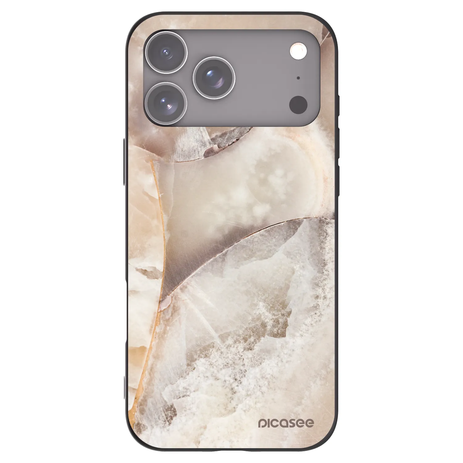 Picasee fekete szilikon tok az alábbi mobiltelefonokra Apple iPhone 17 Pro Max - Cream marble