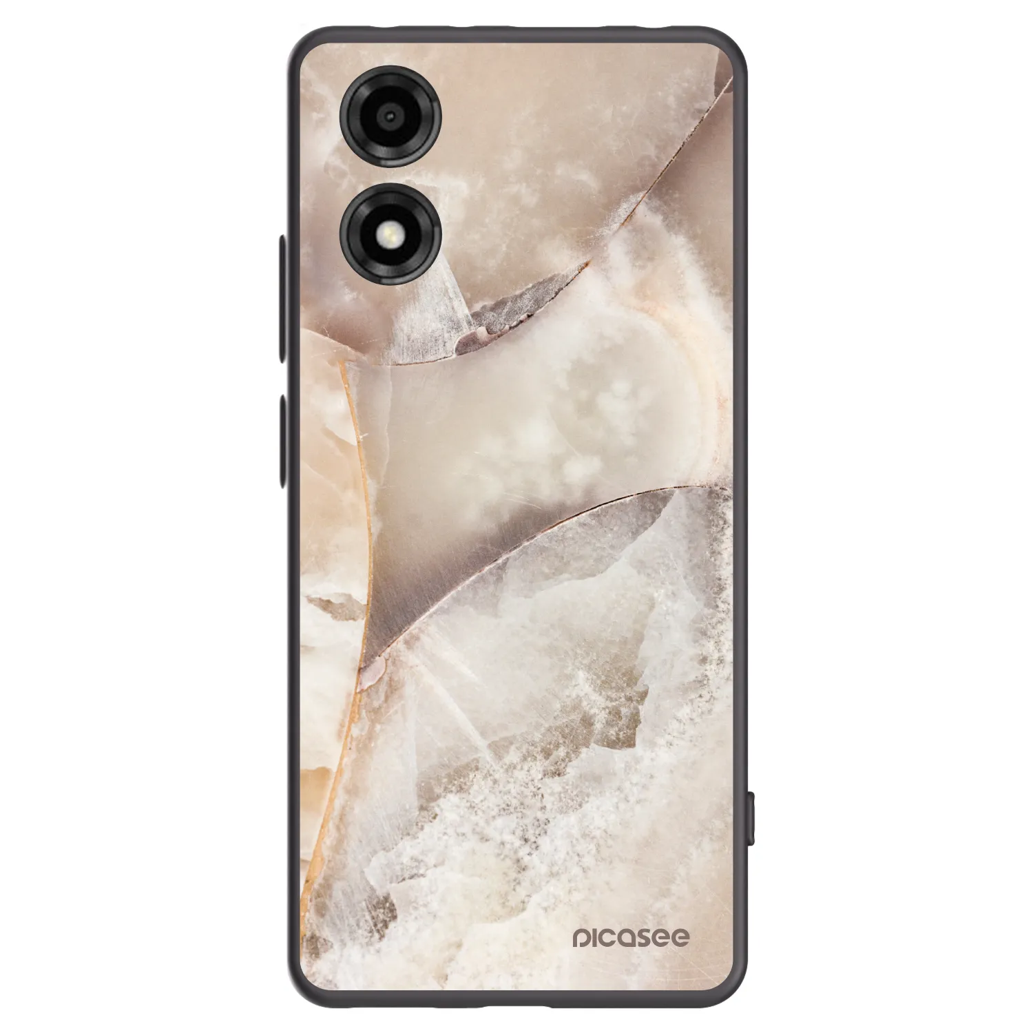 Picasee fekete szilikon tok az alábbi mobiltelefonokra Motorola Moto E14 - Cream marble