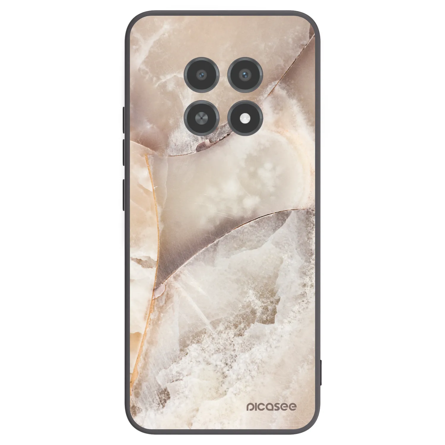Picasee fekete szilikon tok az alábbi mobiltelefonokra Realme 12X - Cream marble