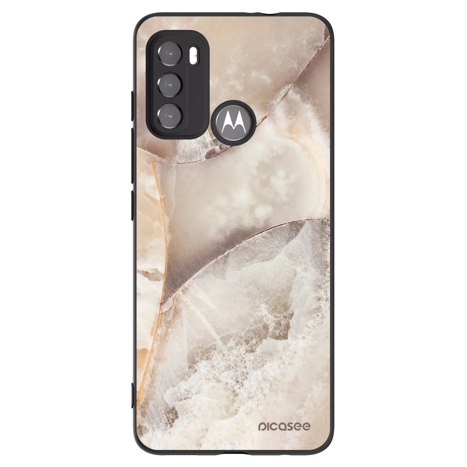 Picasee fekete szilikon tok az alábbi mobiltelefonokra Motorola Edge 60 5G - Cream marble