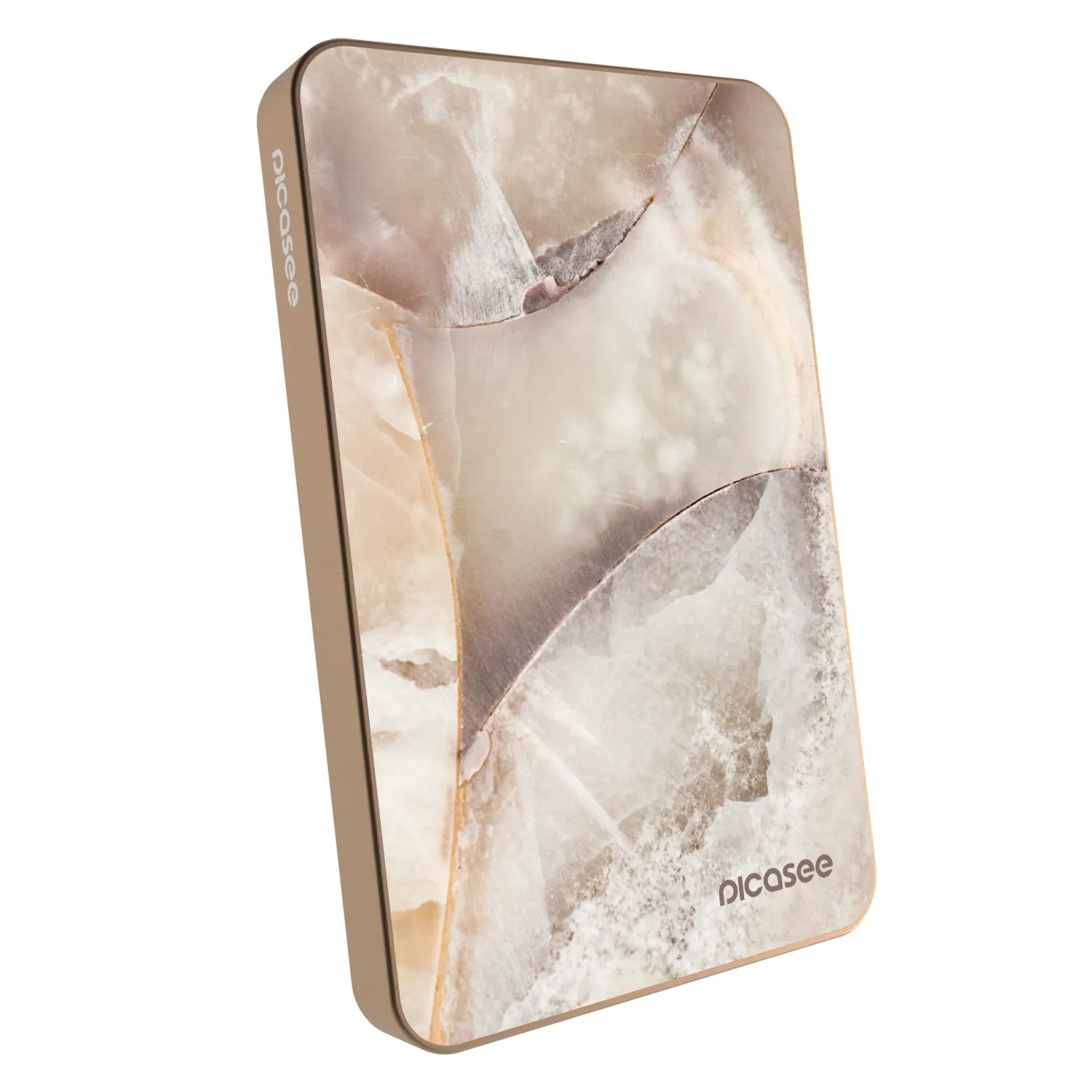 Picasee Powerbank MagSafe 5 000 mAh Aranysárga - Cream marble