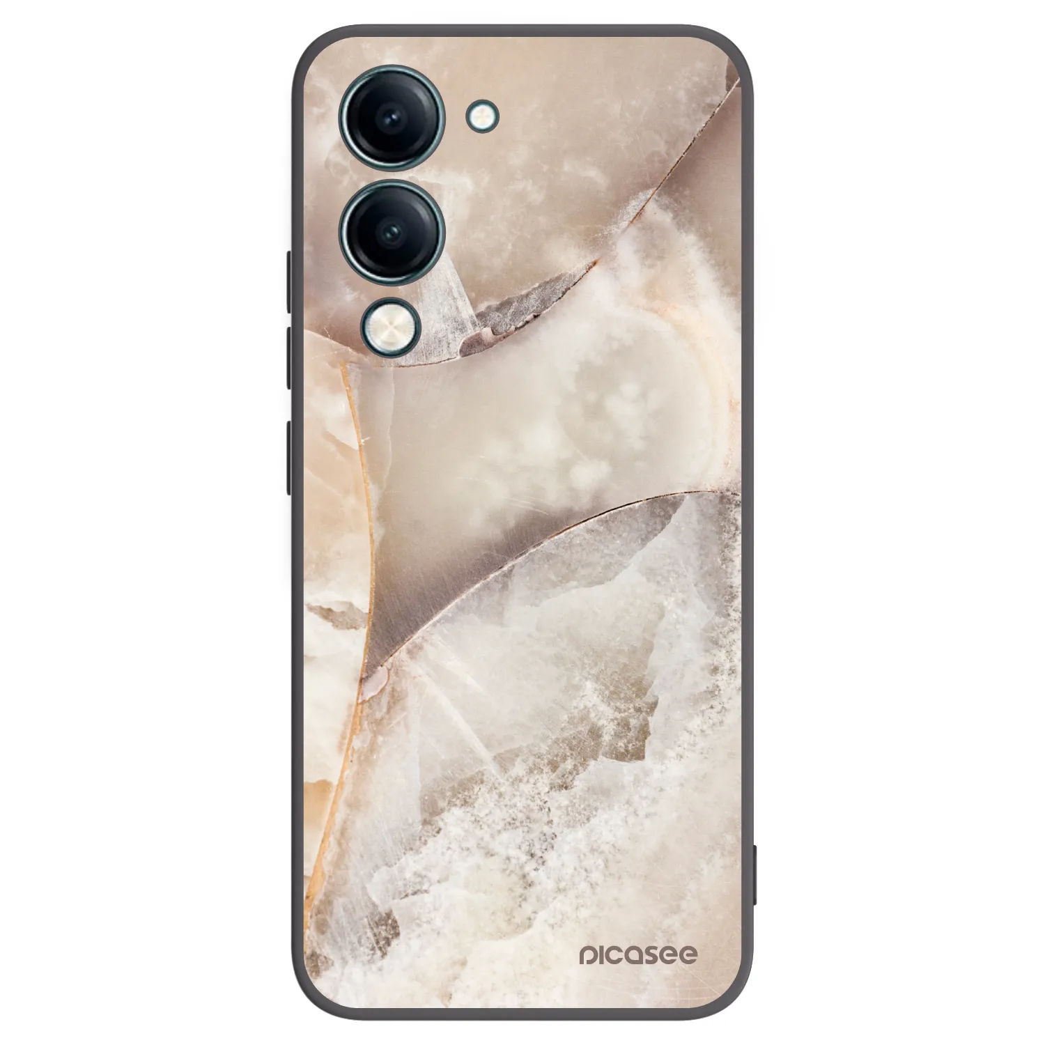Picasee fekete szilikon tok az alábbi mobiltelefonokra Vivo Y29s 5G - Cream marble