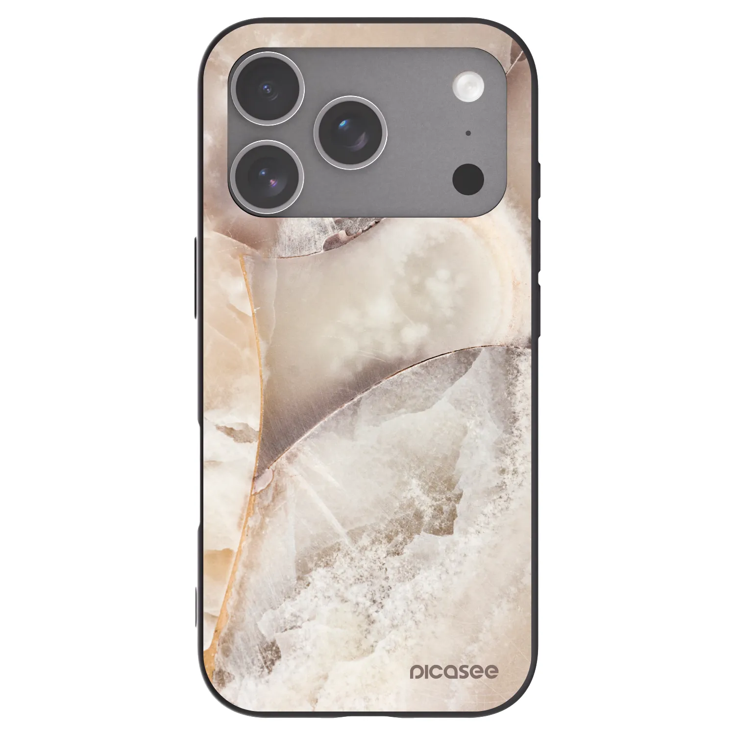 Picasee fekete szilikon tok az alábbi mobiltelefonokra Apple iPhone 18 Pro - Cream marble