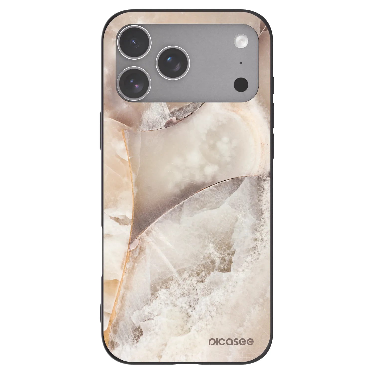 Picasee fekete szilikon tok az alábbi mobiltelefonokra Apple iPhone 18 Pro Max - Cream marble
