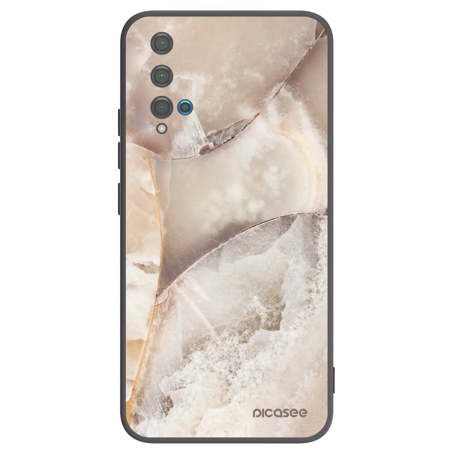 Picasee fekete szilikon tok az alábbi mobiltelefonokra Huawei Nova 5T - Cream marble