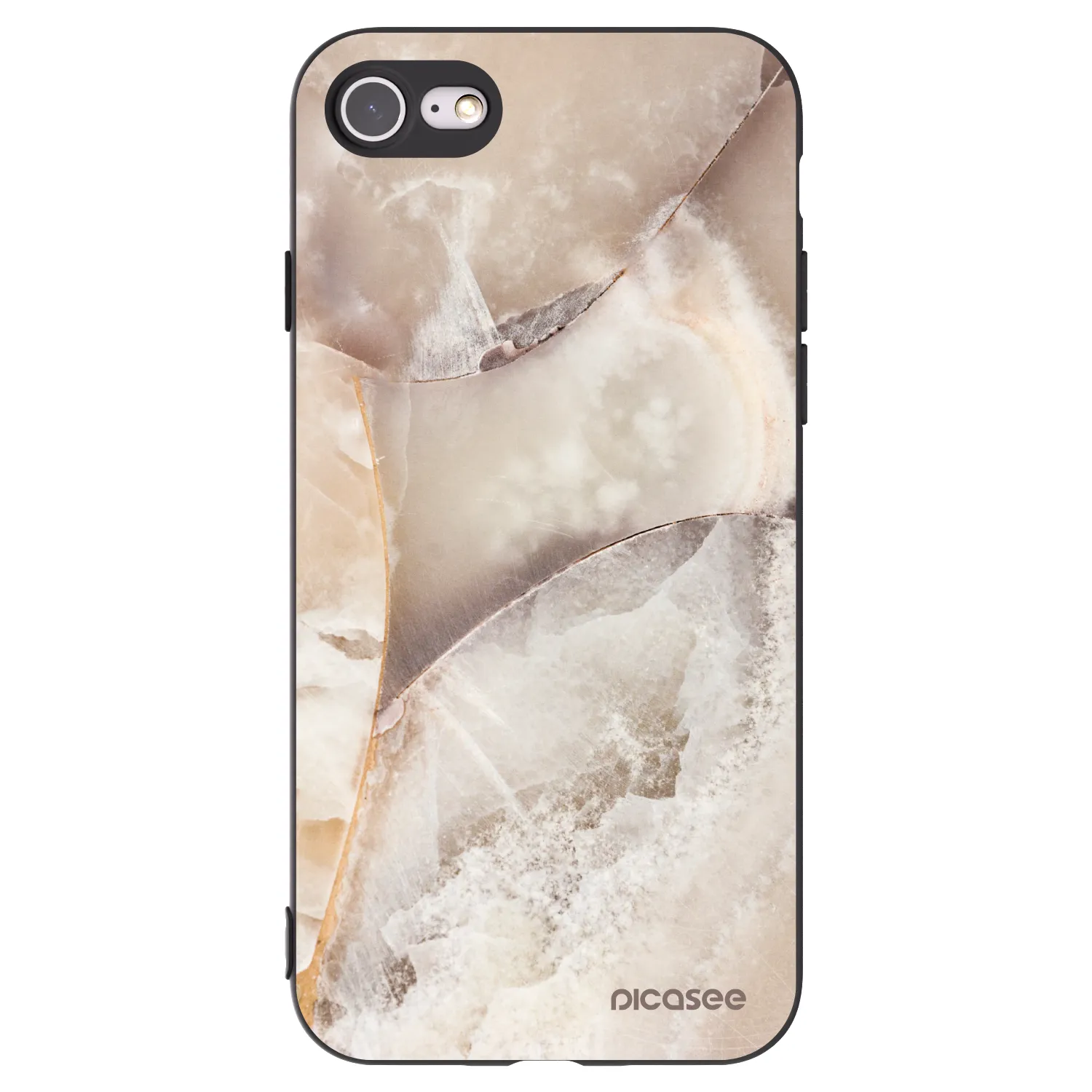 Picasee fekete szilikon tok az alábbi mobiltelefonokra Apple iPhone SE 2020 - Cream marble