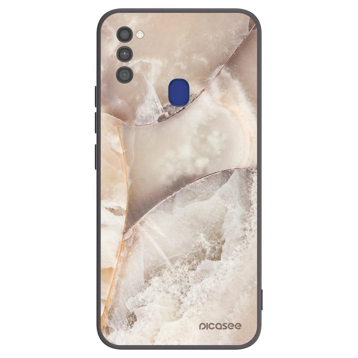 Picasee fekete szilikon tok az alábbi mobiltelefonokra Samsung Galaxy M21 M215F - Cream marble