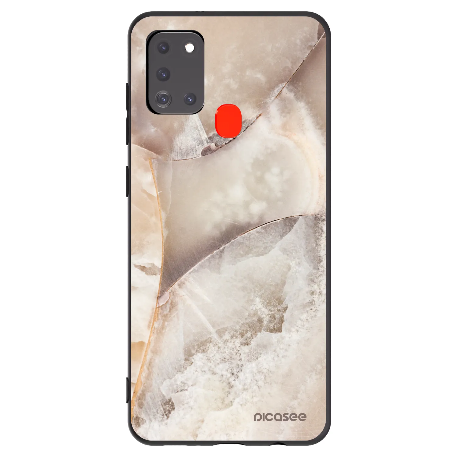 Picasee fekete szilikon tok az alábbi mobiltelefonokra Samsung Galaxy A21s - Cream marble