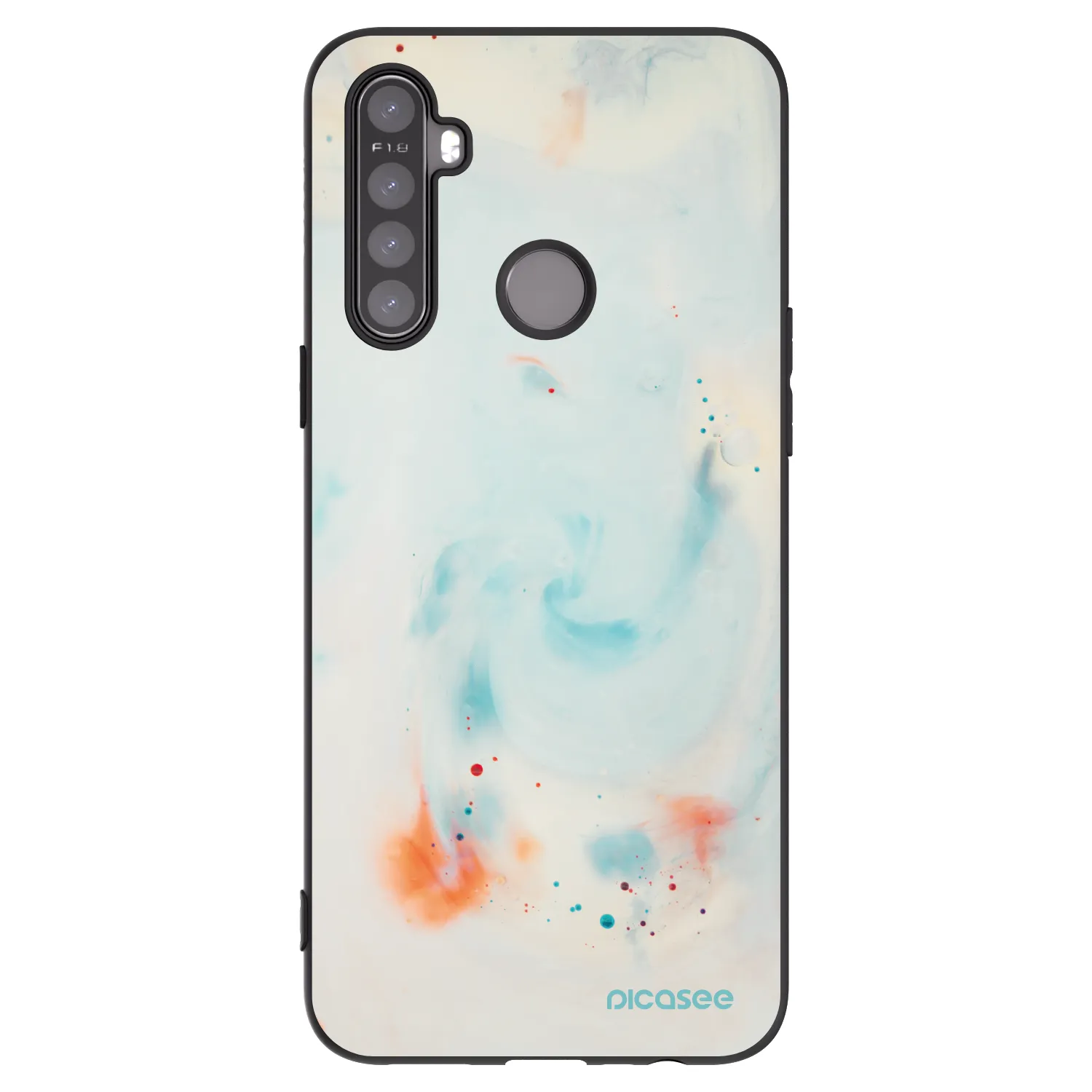 Picasee fekete szilikon tok az alábbi mobiltelefonokra Realme 6i - Splash