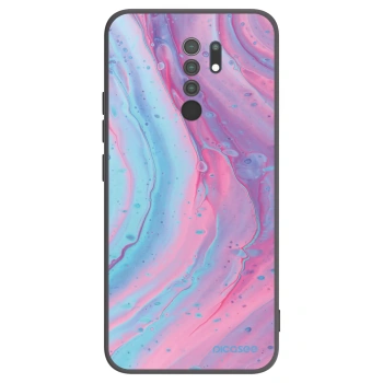 Picasee fekete szilikon tok az alábbi mobiltelefonokra Xiaomi Redmi 9 - Pink liquid