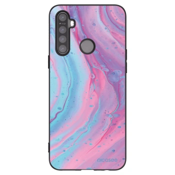 Picasee fekete szilikon tok az alábbi mobiltelefonokra Realme 6i - Pink liquid