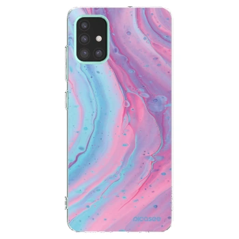 Picasee átlátszó szilikon tok az alábbi mobiltelefonokra Samsung Galaxy M31s - Pink liquid