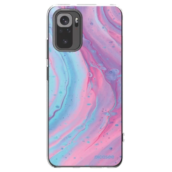 Picasee átlátszó szilikon tok az alábbi mobiltelefonokra Xiaomi Redmi Note 10S - Pink liquid
