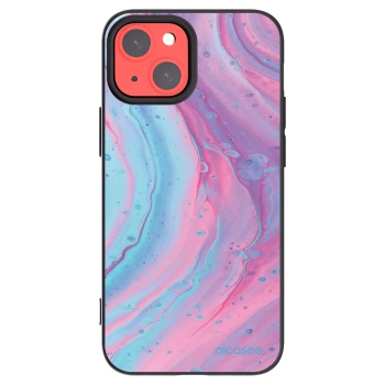 Picasee fekete szilikon tok az alábbi mobiltelefonokra Apple iPhone 13 mini - Pink liquid