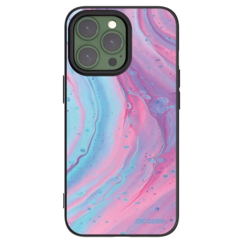 Picasee fekete szilikon tok az alábbi mobiltelefonokra Apple iPhone 13 Pro - Pink liquid