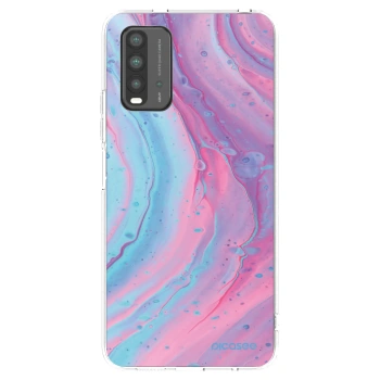 Picasee fekete szilikon tok az alábbi mobiltelefonokra Xiaomi Redmi 9T - Pink liquid