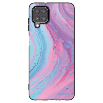 Picasee fekete szilikon tok az alábbi mobiltelefonokra Samsung Galaxy M12 M127F - Pink liquid