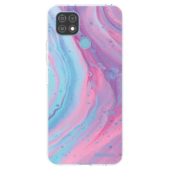 Picasee átlátszó szilikon tok az alábbi mobiltelefonokra Realme C21 - Pink liquid