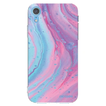 Picasee átlátszó szilikon tok az alábbi mobiltelefonokra Apple iPhone XR - Pink liquid