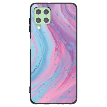 Picasee fekete szilikon tok az alábbi mobiltelefonokra Samsung Galaxy A22 A225F 4G - Pink liquid