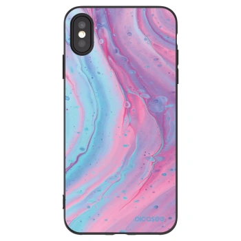 Picasee fekete szilikon tok az alábbi mobiltelefonokra Apple iPhone XS Max - Pink liquid