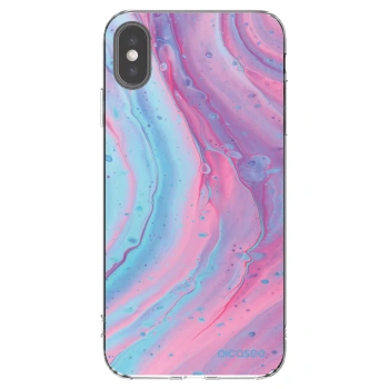 Picasee átlátszó szilikon tok az alábbi mobiltelefonokra Apple iPhone XS Max - Pink liquid