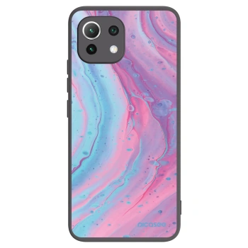 Picasee fekete szilikon tok az alábbi mobiltelefonokra Xiaomi 11 Lite 5G NE - Pink liquid