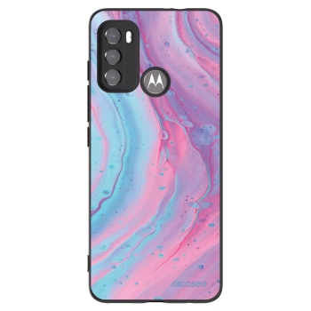 Picasee fekete szilikon tok az alábbi mobiltelefonokra Motorola Moto G60 - Pink liquid