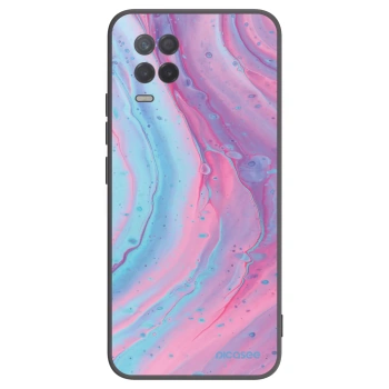 Picasee fekete szilikon tok az alábbi mobiltelefonokra Realme 8 5G - Pink liquid