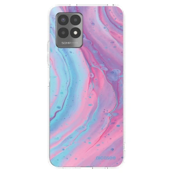 Picasee átlátszó szilikon tok az alábbi mobiltelefonokra Realme 8i - Pink liquid