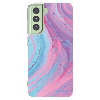 Picasee átlátszó szilikon tok az alábbi mobiltelefonokra Samsung Galaxy S21 FE 5G - Pink liquid