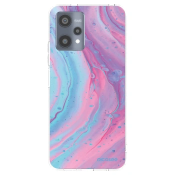 Picasee átlátszó szilikon tok az alábbi mobiltelefonokra Realme 9 Pro 5G - Pink liquid