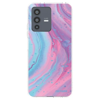 Picasee átlátszó szilikon tok az alábbi mobiltelefonokra Vivo V23 5G - Pink liquid