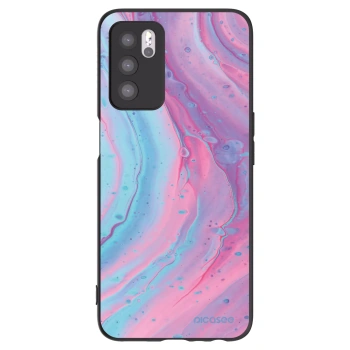 Picasee fekete szilikon tok az alábbi mobiltelefonokra OPPO A16s - Pink liquid